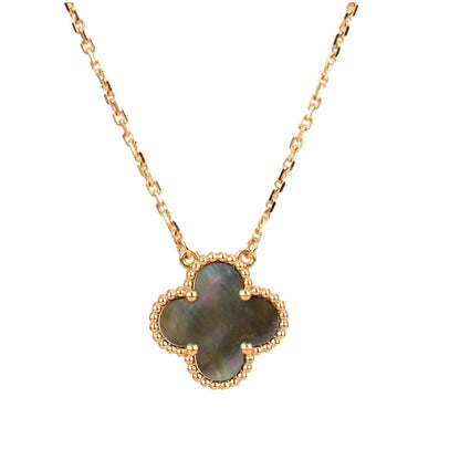 [Rosla Jewelry]CLOVER 15MM  GRAY MOTHER OF PEARL NECKLACE