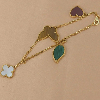 [Rosla Jewelry]LUCKY SPRING 5 MOTIF GOLD BRACELET