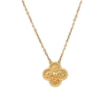 [Rosla Jewelry]CLOVER 15MM  BRONZING NECKLACE