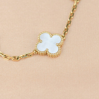 [Rosla Jewelry]CLOVER  5 MOTIF WHITE MOP BRACELET