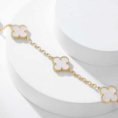 [Rosla Jewelry]CLOVER 10 MOTIFS WHITE MOTHER OF PEARL NECKLACE