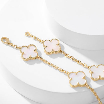 [Rosla Jewelry]CLOVER 10 MOTIFS WHITE MOTHER OF PEARL NECKLACE