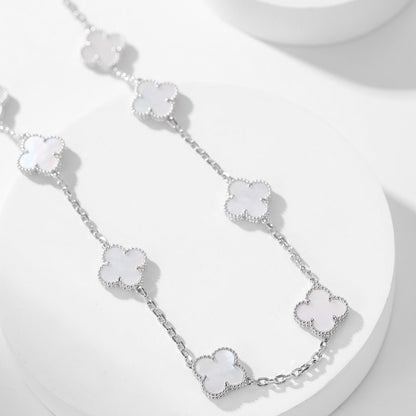 [Rosla Jewelry]CLOVER 10 MOTIFS WHITE MOTHER OF PEARL NECKLACE