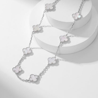 [Rosla Jewelry]CLOVER 10 MOTIFS WHITE MOTHER OF PEARL NECKLACE