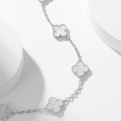 [Rosla Jewelry]CLOVER 10 MOTIFS WHITE MOTHER OF PEARL NECKLACE