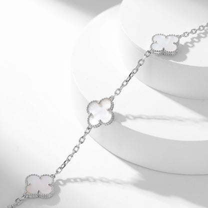 [Rosla Jewelry]CLOVER 10 MOTIFS WHITE MOTHER OF PEARL NECKLACE