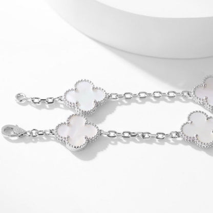 [Rosla Jewelry]CLOVER 10 MOTIFS WHITE MOTHER OF PEARL NECKLACE