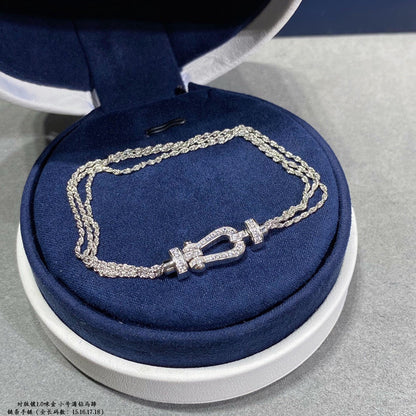 [Rosla Jewelry]FORCE SMALL HORSESHOE  DIAMOND CHAIN ROPE BRACELET