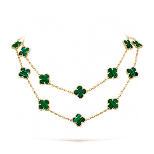 [Rosla Jewelry]CLOVER 20 MOTIFS MALACHITE GOLD