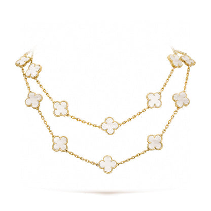 [Rosla Jewelry]CLOVER 20 MOTIFS WHITE MOP NECKLACE