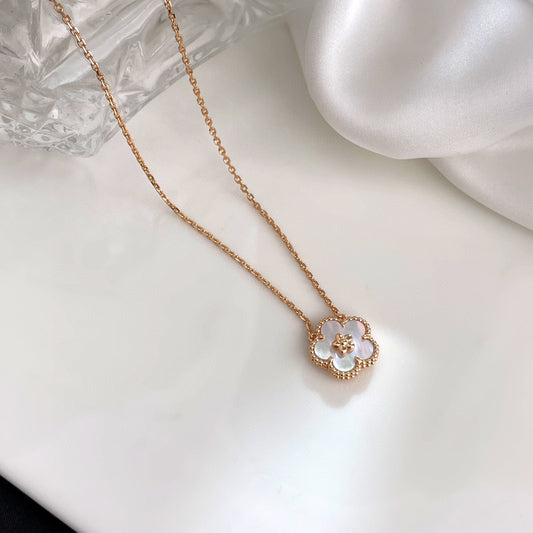 [Rosla Jewelry]LUCKY  WHITE MOP  PLUM BLOSSOM NECKLACE