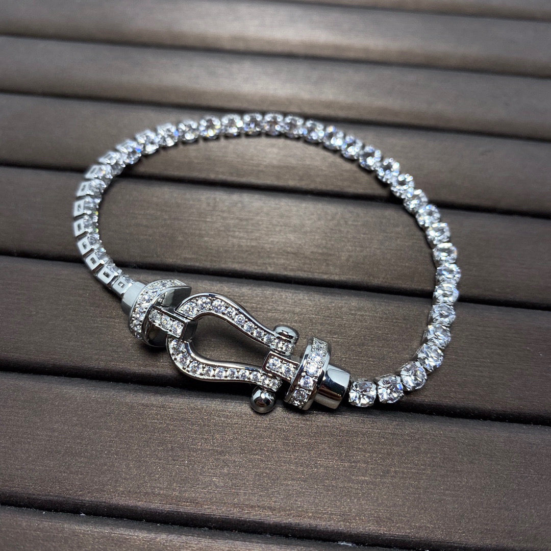 [Rosla Jewelry]FORCE  LARGE HORSESHOE FULL DIAMOND TENNIS BRACELET