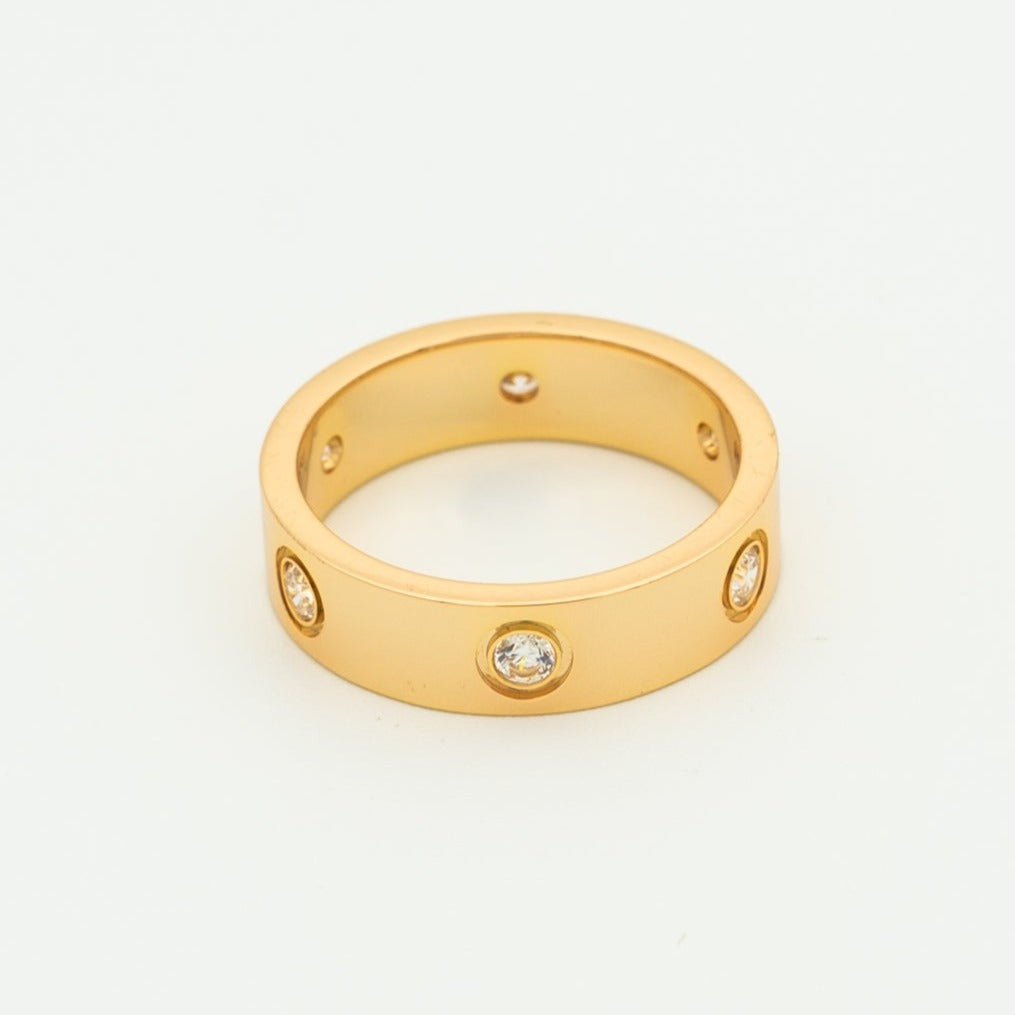 [Rosla Jewelry]LOVE RING 5.5MM 6 DIAMONDS PINK GOLD