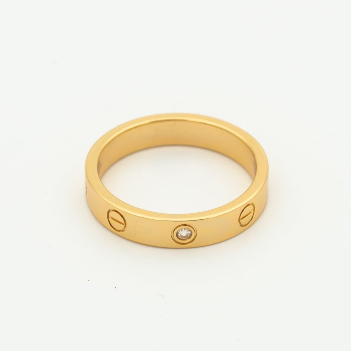 [Rosla Jewelry]LOVE RING 4MM 1 DIAMOND PINK GOLD