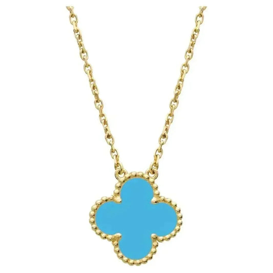 [Rosla Jewelry]CLOVER 15MM VINTAGE TURQUOISE NECKLACE