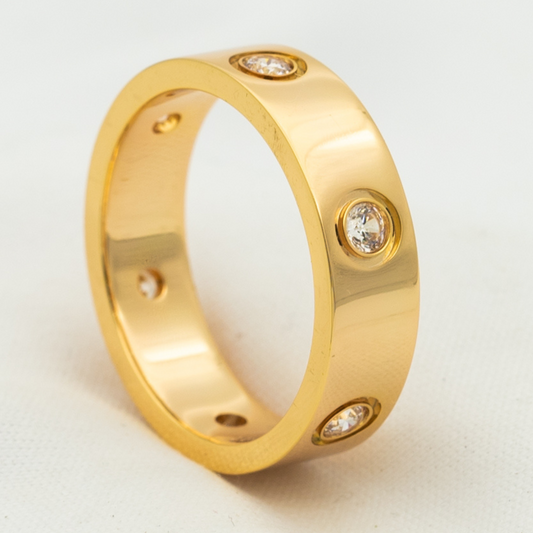 [Rosla Jewelry]LOVE RING 5.5MM 6 DIAMONDS PINK GOLD