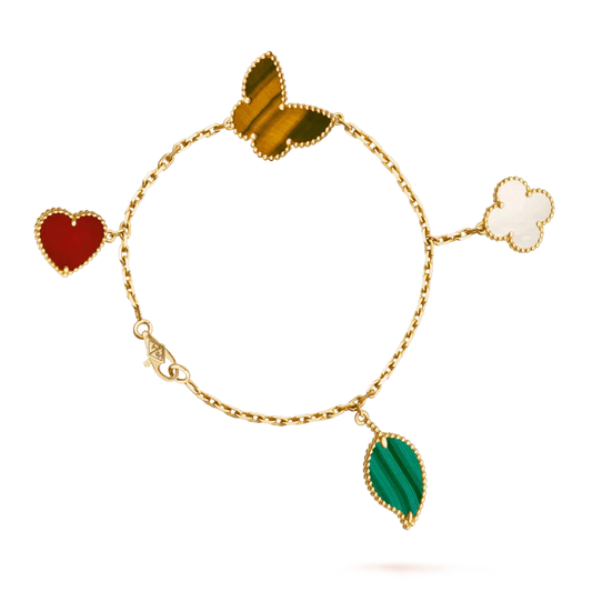 [Rosla Jewelry]LUCKY SPRING 5 MOTIF GOLD BRACELET