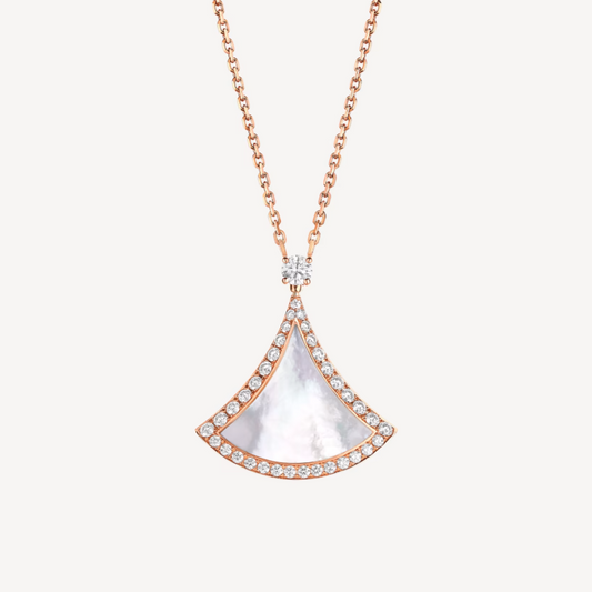 [Rosla Jewelry]DREAM MOP DIAMOND PAVED PINK GOLD NECKLACE