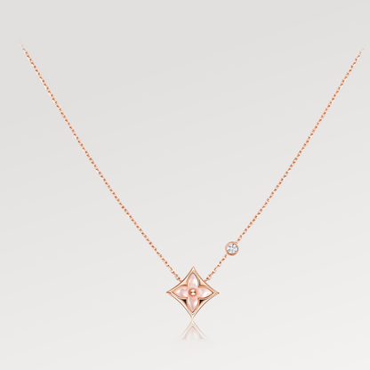 [Rosla Jewelry]STAR PINK MOP 1 DIAMOND PINK GOLD NECKLACE