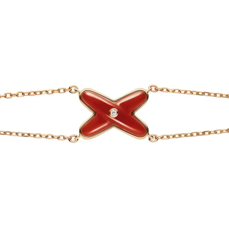 [Rosla Jewelry]JEUX BRACELET CARNELIAN PINK GOLD 1 DIAMOND