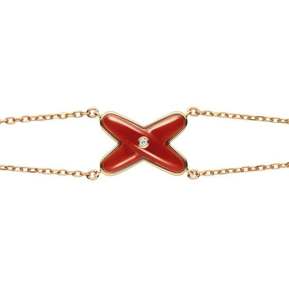 [Rosla Jewelry]JEUX BRACELET CARNELIAN PINK GOLD 1 DIAMOND