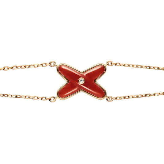 [Rosla Jewelry]JEUX BRACELET CARNELIAN PINK GOLD 1 DIAMOND