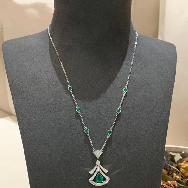 [Rosla Jewelry]DREAM NECKLACE MALACHITE DIAMOND SILVER