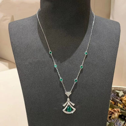 [Rosla Jewelry]DREAM NECKLACE MALACHITE DIAMOND SILVER