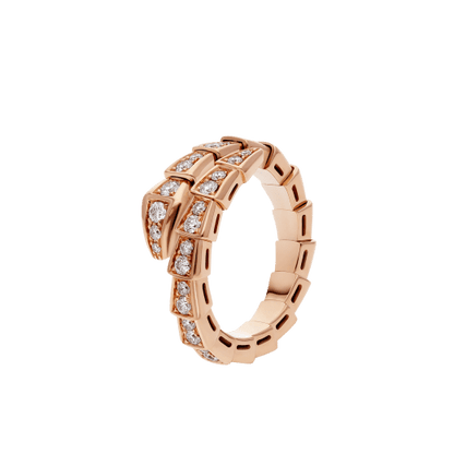 [Rosla Jewelry]SERPENTI RING PINK GOLD DIAMOND PAVED 4MM