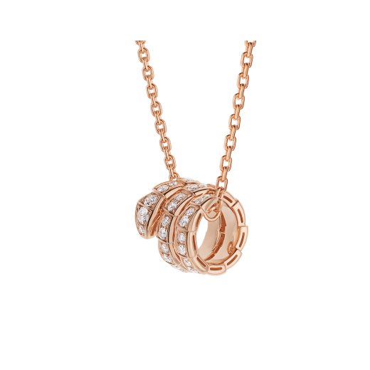 [Rosla Jewelry]SERPENTI PINK GOLD NECKLACE DOUBLE RING DIAMOND