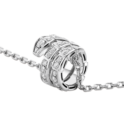 [Rosla Jewelry]SERPENTI SILVER NECKLACE DOUBLE RING DIAMOND