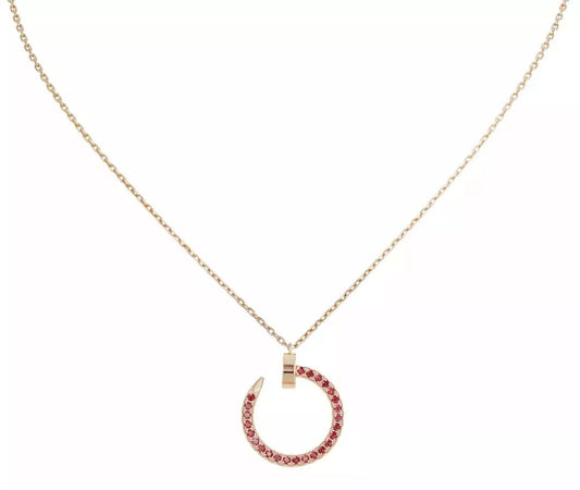 [Rosla Jewelry]JUSTE NECKLACE GOLD RED DIAMONDS