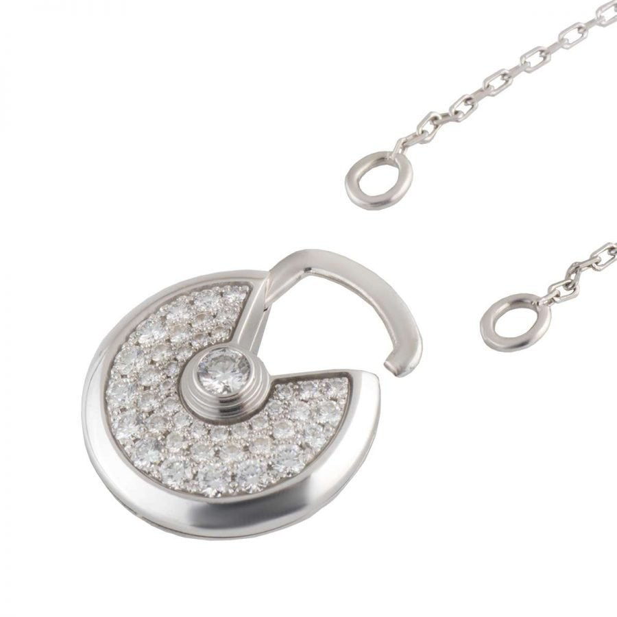 [Rosla Jewelry]AMULETTE SILVER FULL DIAMOND NECKLACE