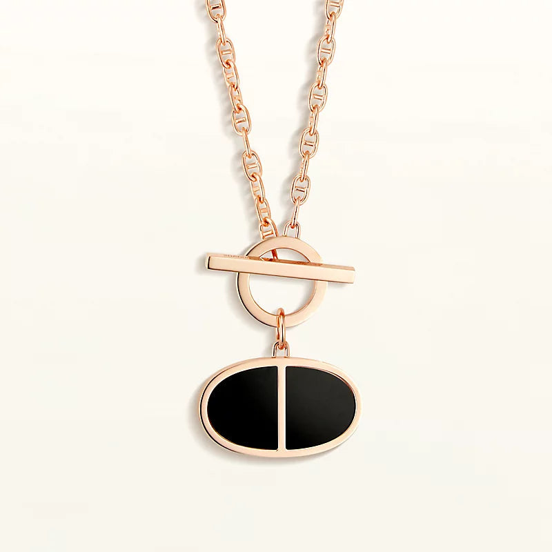 [Rosla Jewelry]CHAINE VERSO BLACK CERAMIC NECKLACE