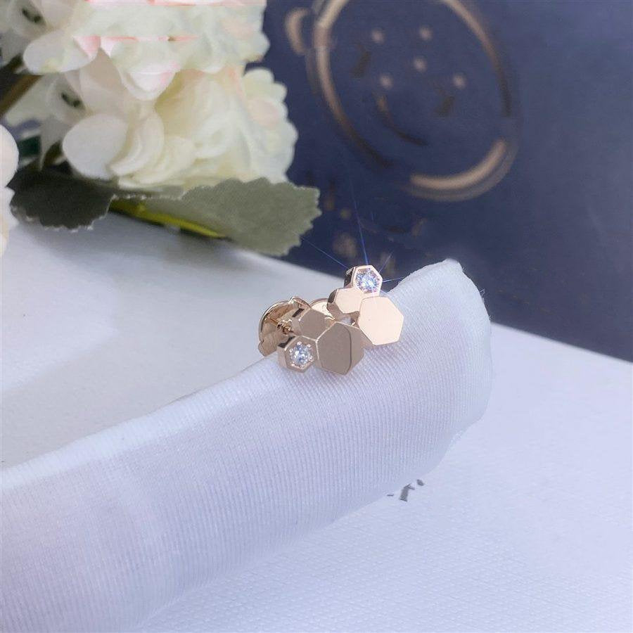 [Rosla Jewelry]BEE LOVE PINK GOLD DIAMOND EARRINGS