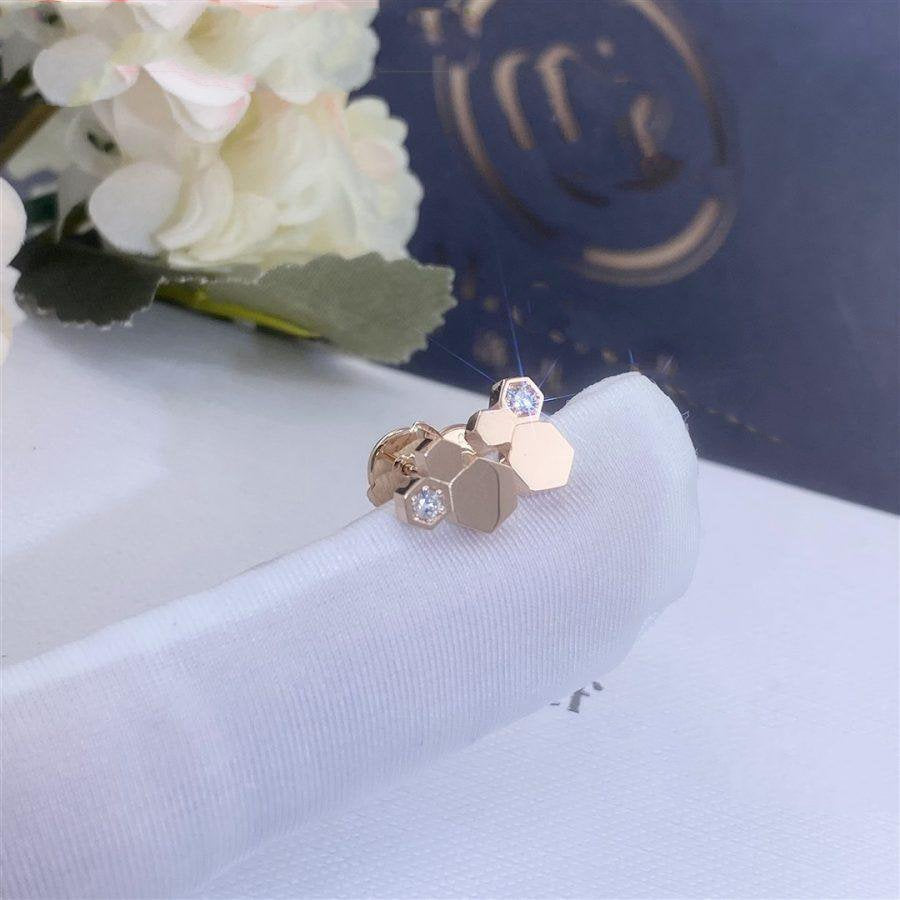 [Rosla Jewelry]BEE LOVE PINK GOLD DIAMOND EARRINGS