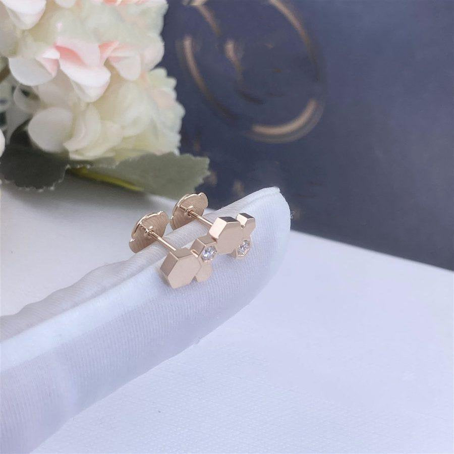 [Rosla Jewelry]BEE LOVE PINK GOLD DIAMOND EARRINGS