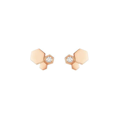 [Rosla Jewelry]BEE LOVE PINK GOLD DIAMOND EARRINGS