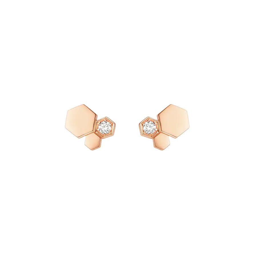 [Rosla Jewelry]BEE LOVE PINK GOLD DIAMOND EARRINGS