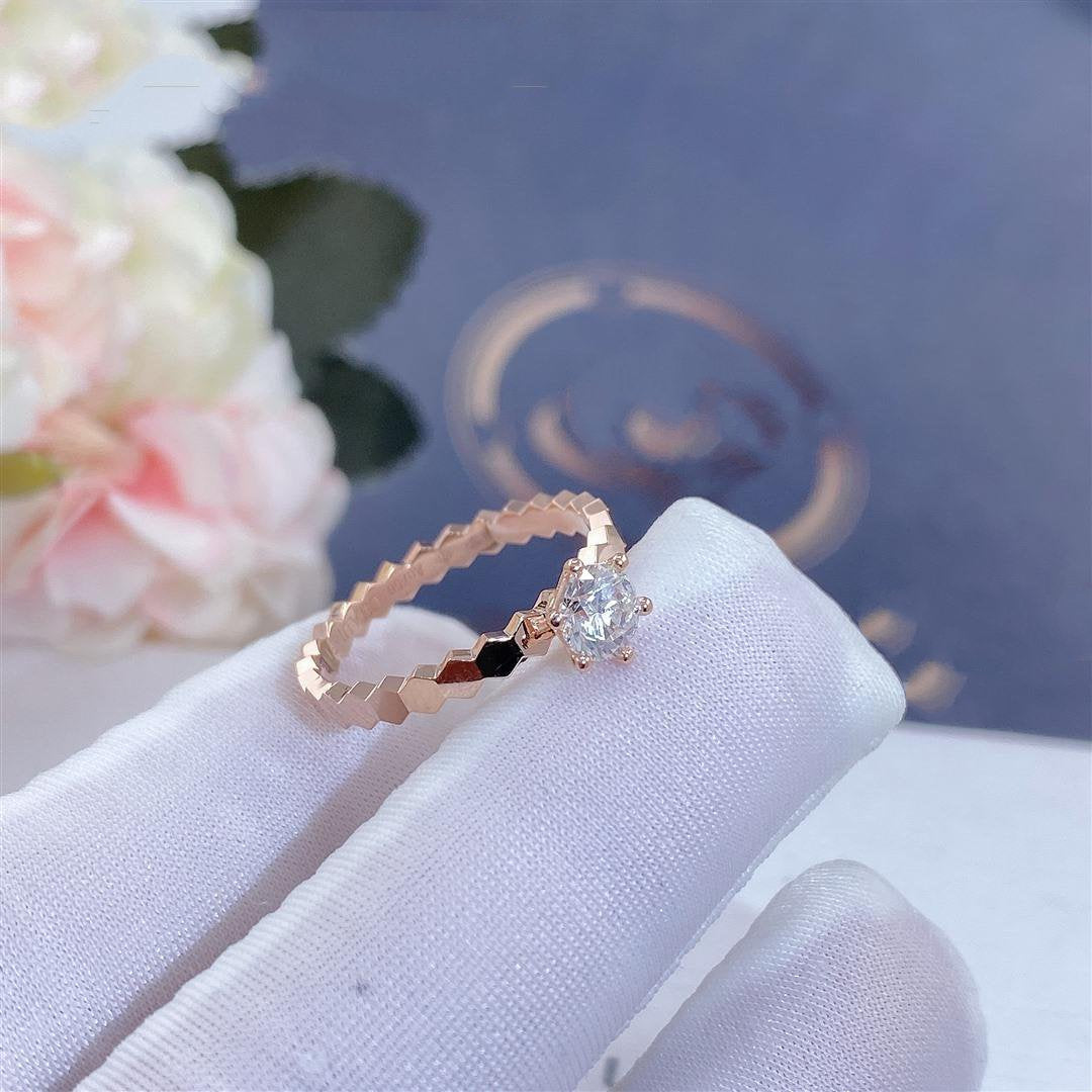 [Rosla Jewelry]BEE LOVE RING PINK GOLD 1 DIAMOND