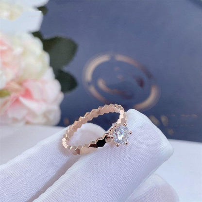 [Rosla Jewelry]BEE LOVE RING PINK GOLD 1 DIAMOND