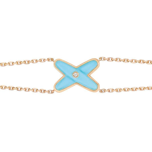 [Rosla Jewelry]JEUX BRACELET TURQUOISE PINK GOLD 1 DIAMOND