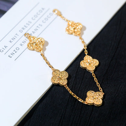 [Rosla Jewelry]CLOVER 5 MOTIFS BRONZING BRACELET