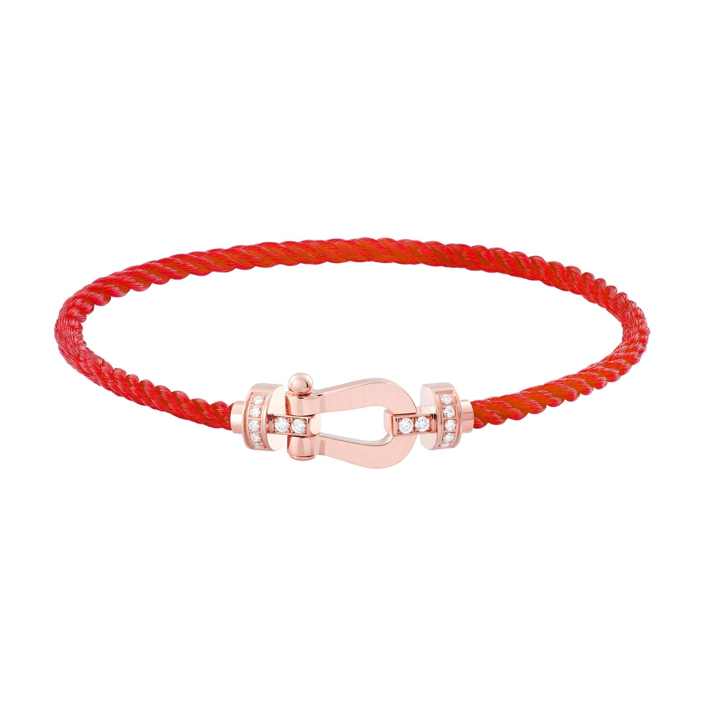 [Rosla Jewelry]FORCE 10 HALF DIAMOND PINK GOLD RED CORDERI LARGE AND MEDIUM MODEL