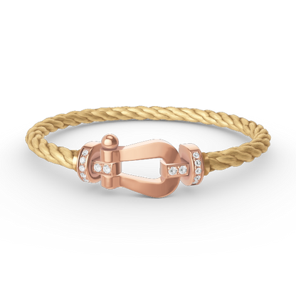 [Rosla Jewelry]FORCE LARGE HORSESHOE HALF DIAMOND BRACELET ROSE GOLD