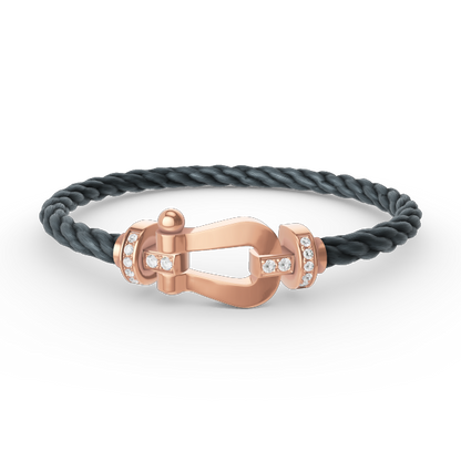 [Rosla Jewelry]FORCE LARGE HORSESHOE HALF DIAMOND BRACELET ROSE GOLD