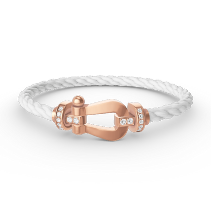 [Rosla Jewelry]FORCE LARGE HORSESHOE HALF DIAMOND BRACELET ROSE GOLD