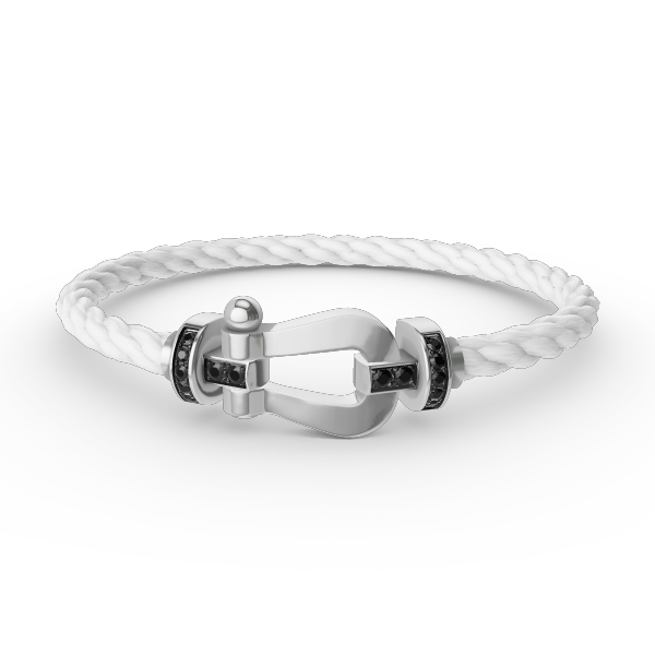 [Rosla Jewelry]FORCE LARGE HORSESHOE BLACK DIAMOND BRACELET SILVER