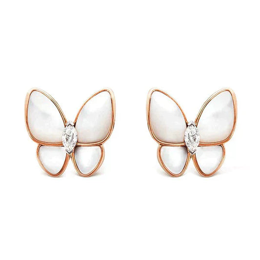 [Rosla Jewelry]BUTTERFLY MOP DIAMOND EARRINGS