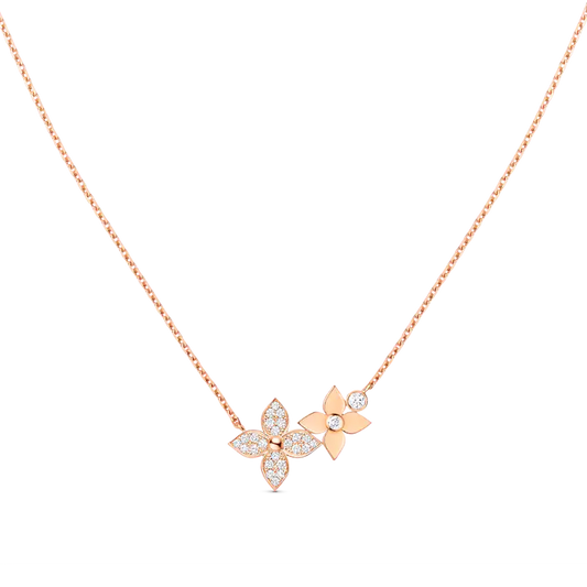 [Rosla Jewelry]STAR BLOSSOM NECKLACE PINK GOLD DIAMONDS